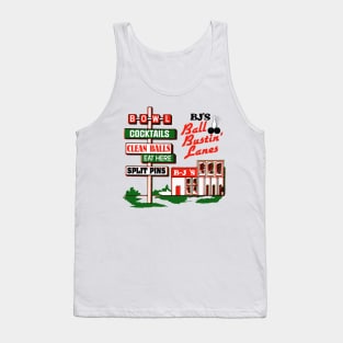 BJ's Ball Bustin' Lanes Retro Roadside Sign Tank Top